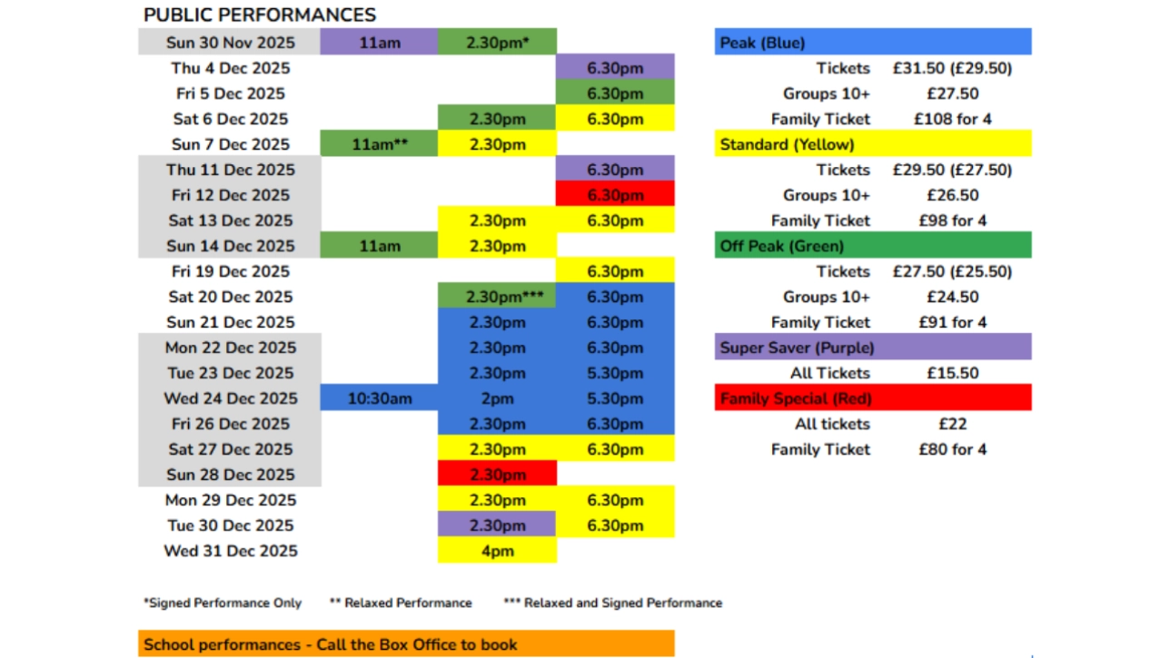 Beauty and The Beast Schedule