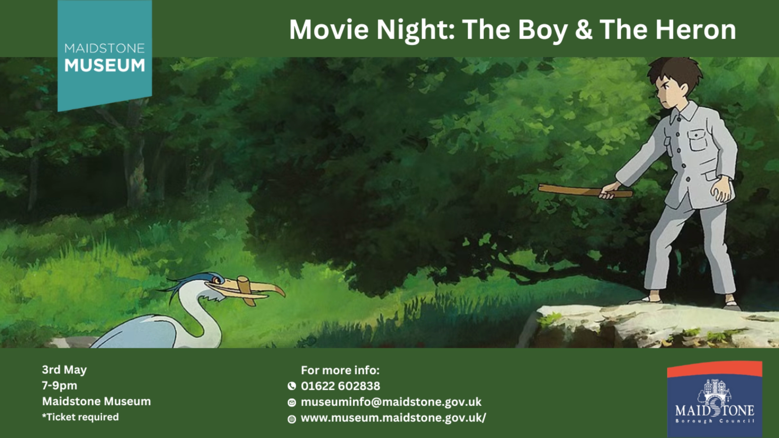 Maidstone Museum Movie Night: The Boy & The Heron